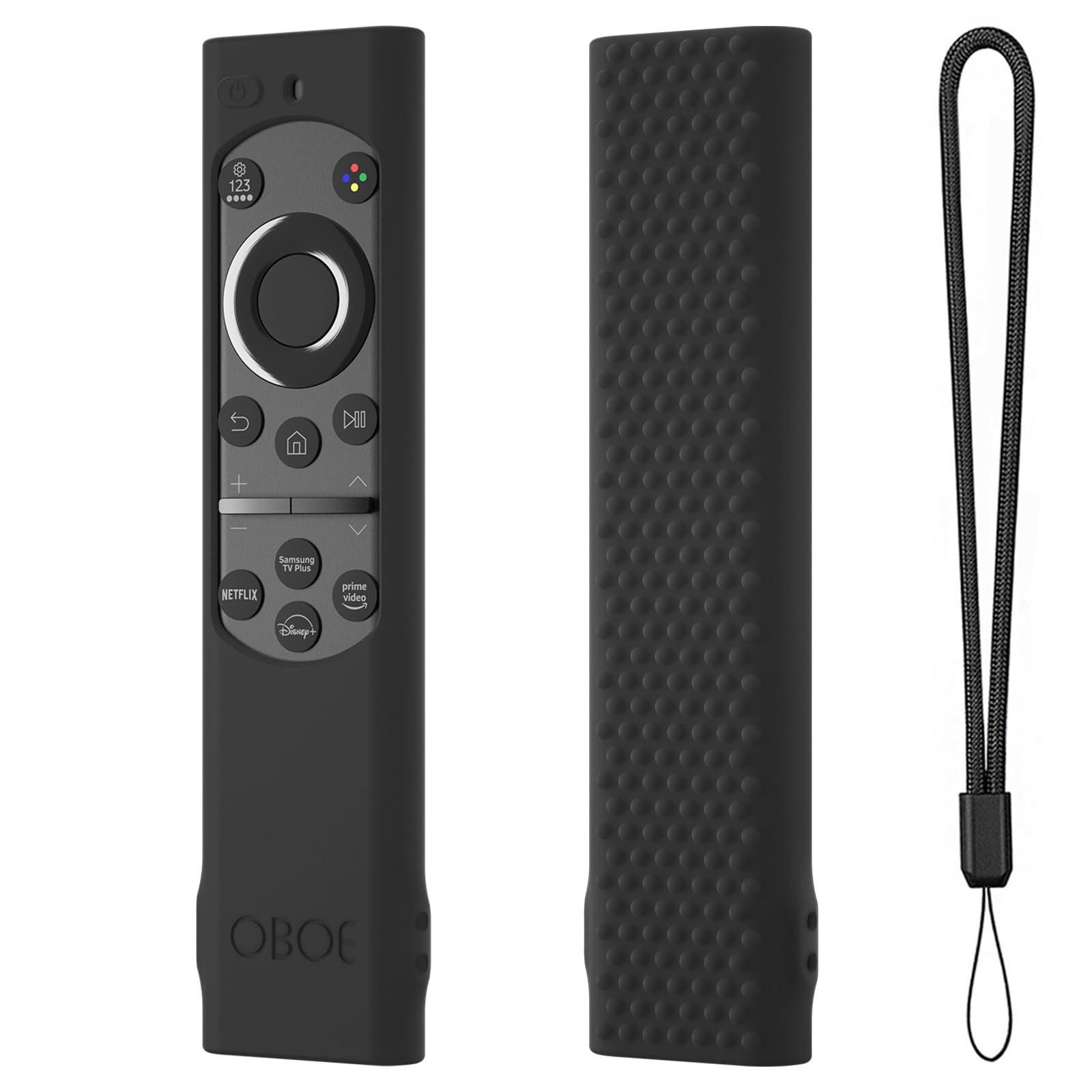 Oboe Silicone Tv Remote Cover Compatible with Samsung Smart Tv Remote BN59-01311 Samsung QLED TV Remote Half Wrap Protective Case with Loop (G-Black) [Remote NOT Included]-image-21