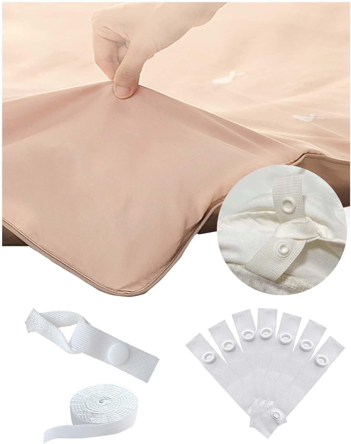 Fizzest Duvet Snaps to Hold Comforter，Duvet Clips Fasteners Inside，Hacks to Keep Duvet Cover in Place，Quilt Clips (8, White)