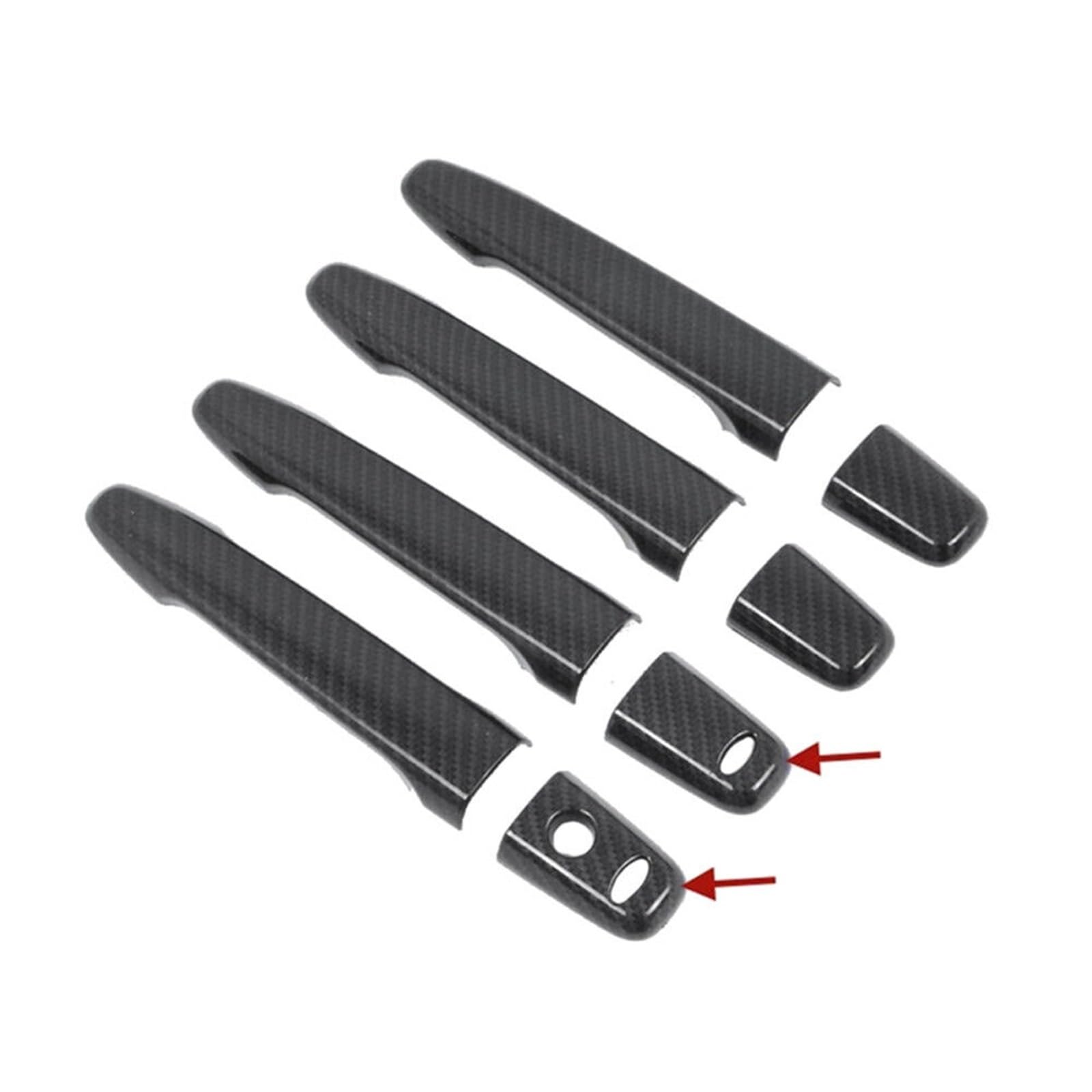 Vdifsvb for Mitsubishi for Lancer for Evolution X for EVO 2008-2017 Car Exterior Door Handle Moulding Cover Trim Decor Side Exterior Door Handle(Key Carbon)
