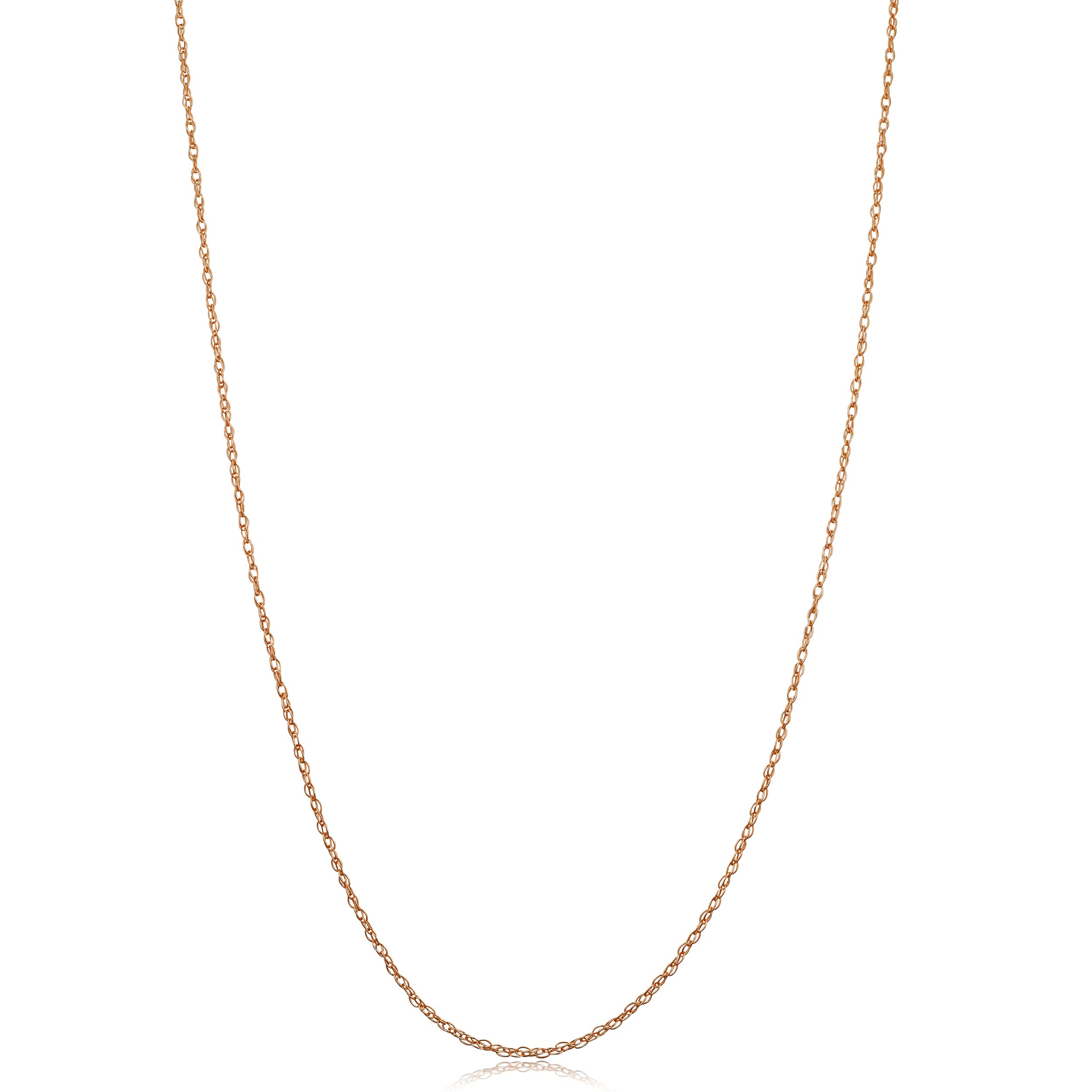 Kooljewelry Womens Rope Chain - 14k Rose Gold Pendant Necklace, Rose Gold Necklace