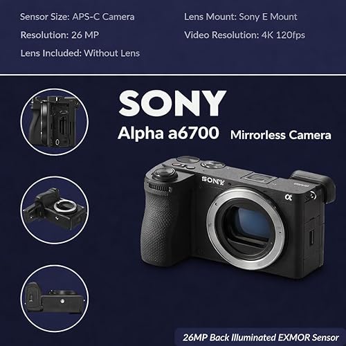 Miniatura 2 de Sony Alpha a6700 - Cuerpo de cámara sin espejo en paquete con bolsa para hombro, tarjeta SD de 128 GB, lector de tarjetas, batería extra, cargador