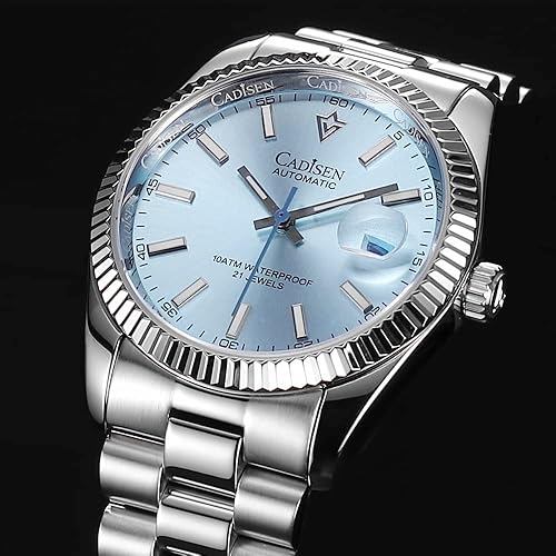 Miniatura 3 de CADISEN Reloj mecánico automático de acero inoxidable de lujo de marca impermeable de 328.1 ft para hombre de diseño H0mage