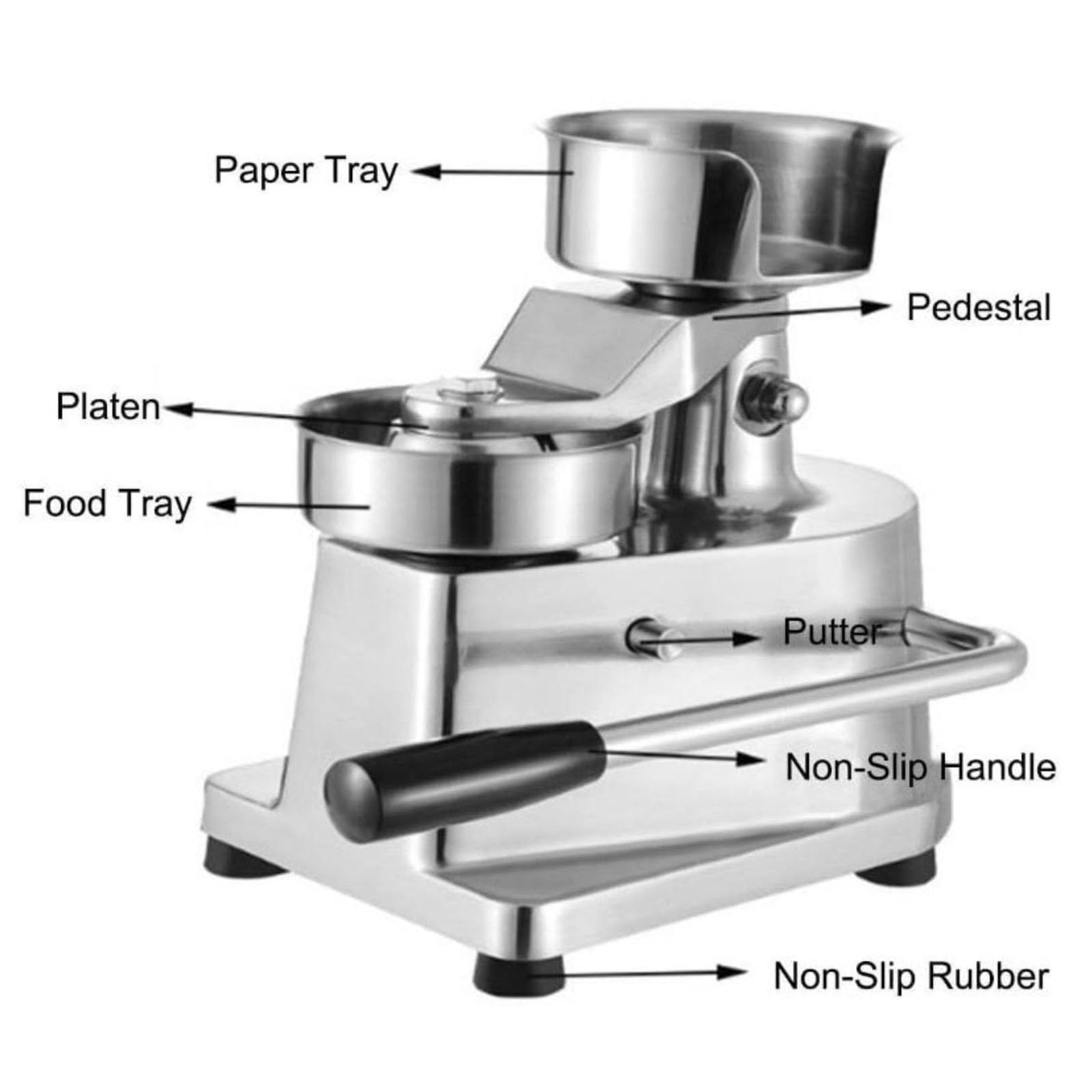 Pressa For Hamburger Commerciale Da 5 Pollici, Design Facile Pulire | Macchina For Hamburger Manuale In Acciaio Inossidabile,For Hamburger Ripieni Polpette Manzo,For Ristorante(13CM)