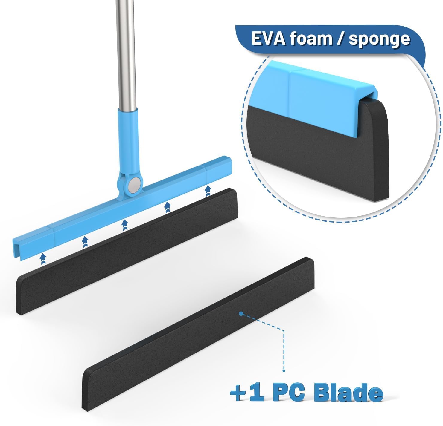 Floor Squeee Adjustable 59'' Long Handle Profal Floor