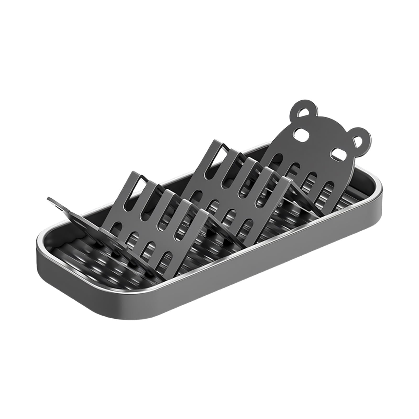 Modern W Shape Soap Holder Rust Proof with Drain for Bathroom Countertop Organizing Sponges or Soaps Stand