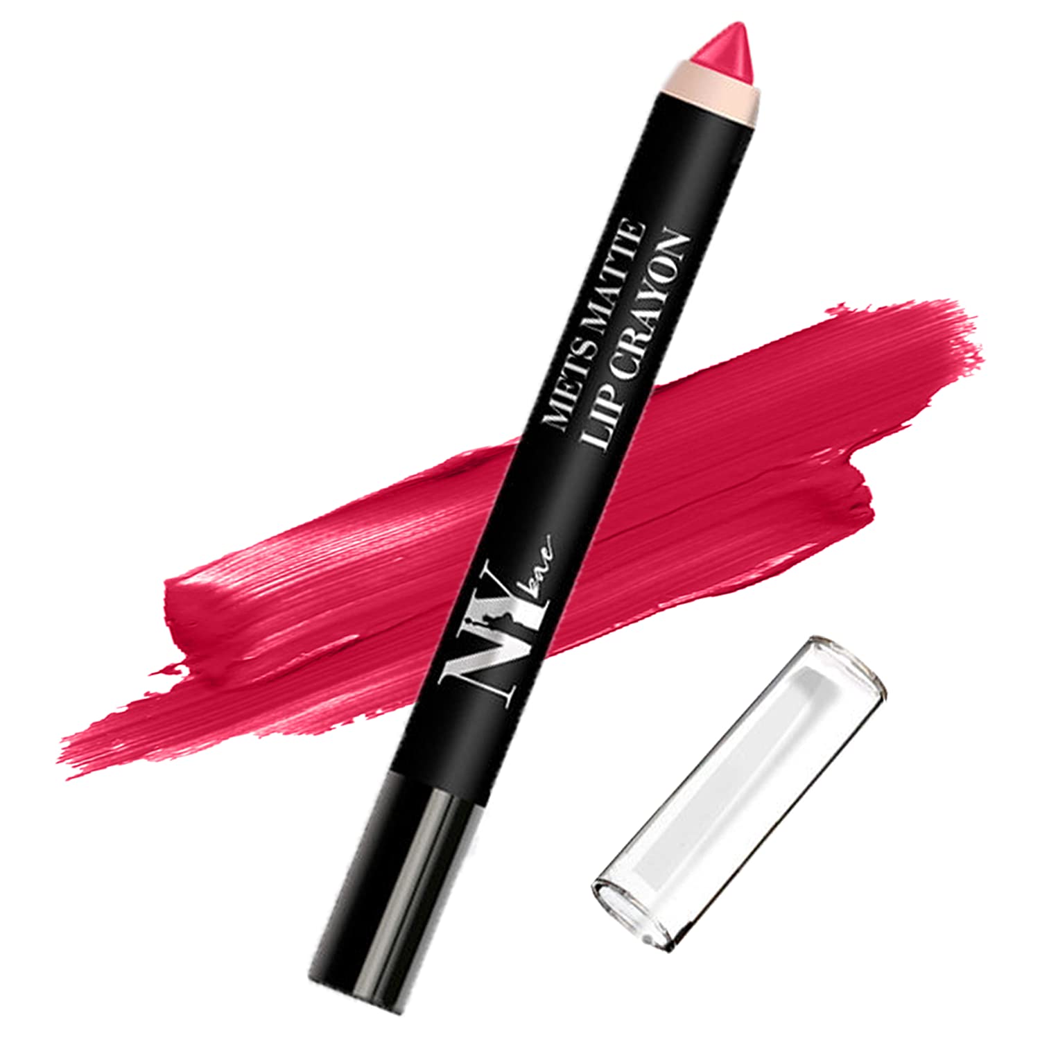NY Bae Lip Crayon Mets Matte Pink - Sexy Second Base 25 (2.8 g) Highly Pigmented Creamy Matte Lip Crayon, Lightweight Long Lasting Lip Pencil, Smudge Resistant, Easy Application, Transfer Proof
