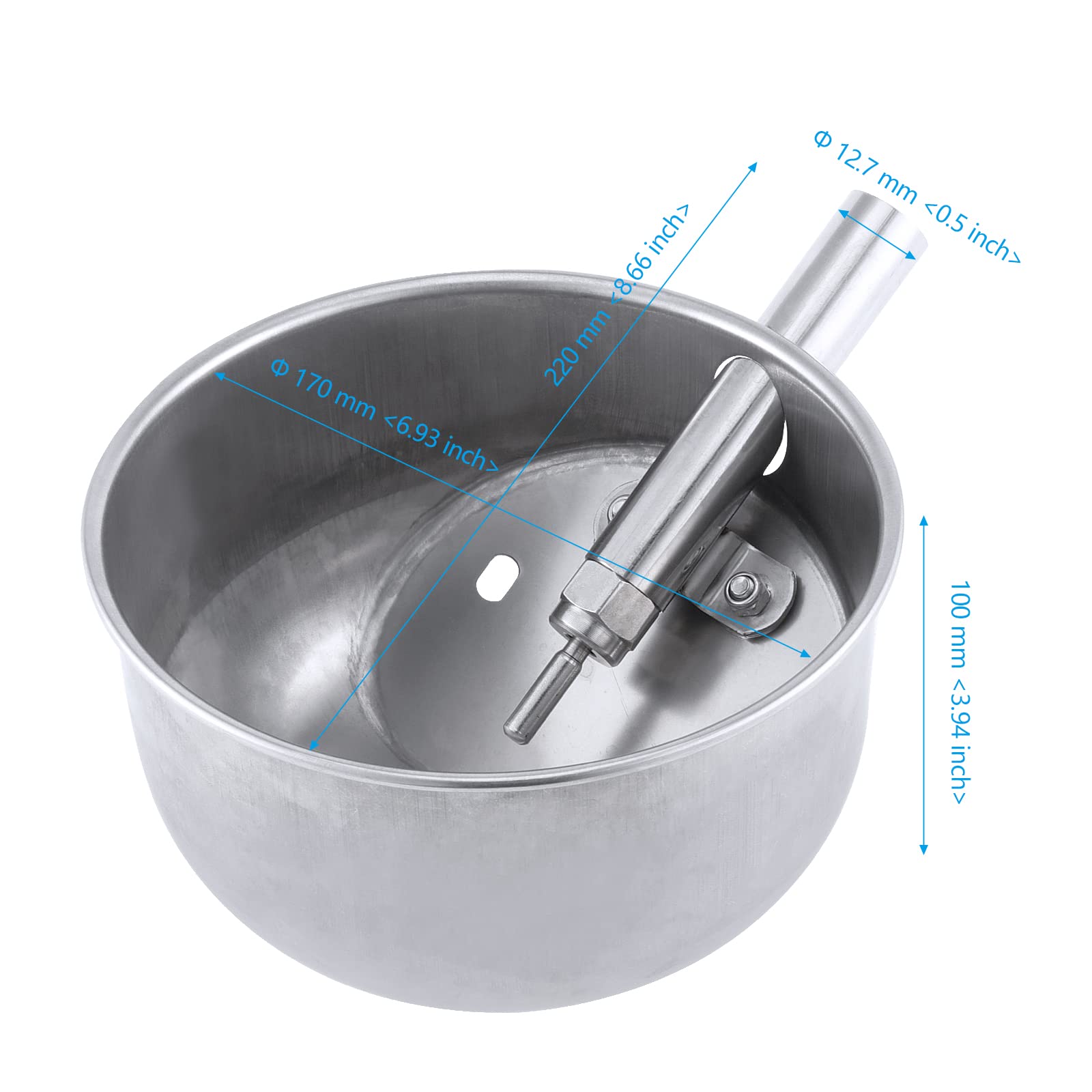 Paquete de 2 bebederos automáticos de acero inoxidable con pinza de agua de 1/2 pulgada, bebedero de ganado para lechones, cabras, ovejas y otros animales de granja