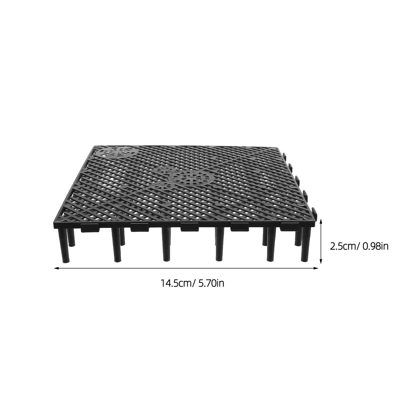 20 Piezas Placa de Filtro para Acuario de Plástico Negro 5,7x1