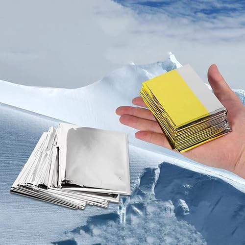 Miniatura 5 de GALAXYLENSE Manta térmica de emergencia Mylar para supervivencia kits de primeros auxilios al aire libre senderismo camping insectos trauma desierto