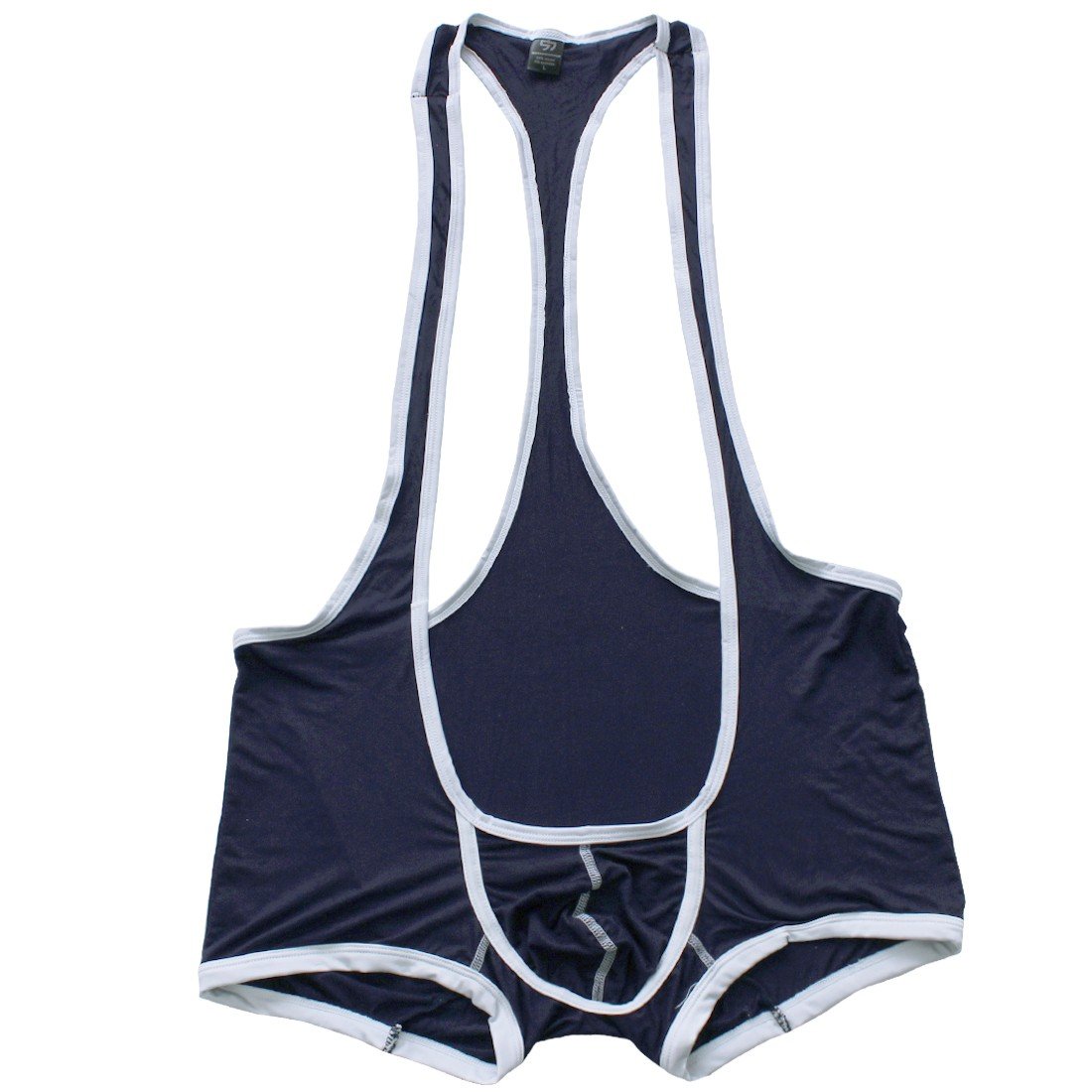 MSemis Men's Wrestling Singlet OnePiece Jockstrap Leotard Bodysuit Bulge Suspender Pouch Boxer