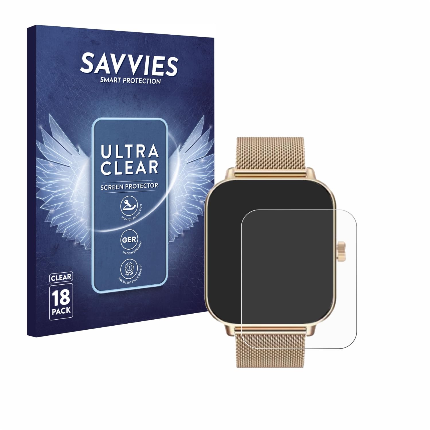 18 Pezzi Pellicole Protettive Savvies Per Digitec Connect 1.83", Trasparenti, Taglio Preciso - 2
