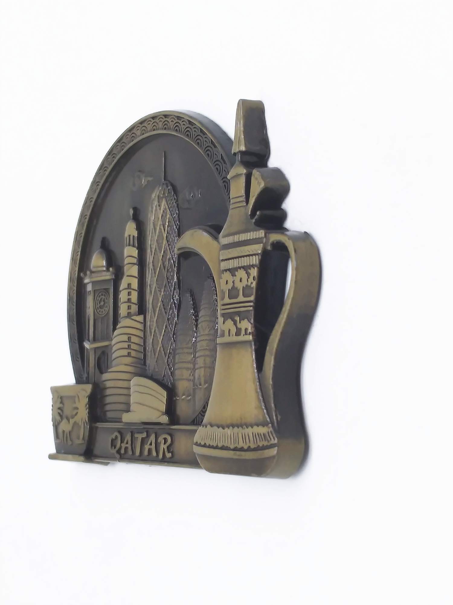 Calamita MUYU Qatar 3D Per Frigorifero – Souvenir In Metallo, Dimensioni 7,5x6 Cm, Decorazione Casa E Viaggio