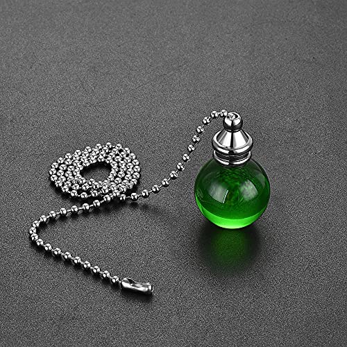 Image of uxcell Ceiling Fan Pull Chain, 20 Inch Fan Pull Chain Ornament Extension Lighting Accessories, 30mm Crystal Ball Pendant, Green 2Pcs