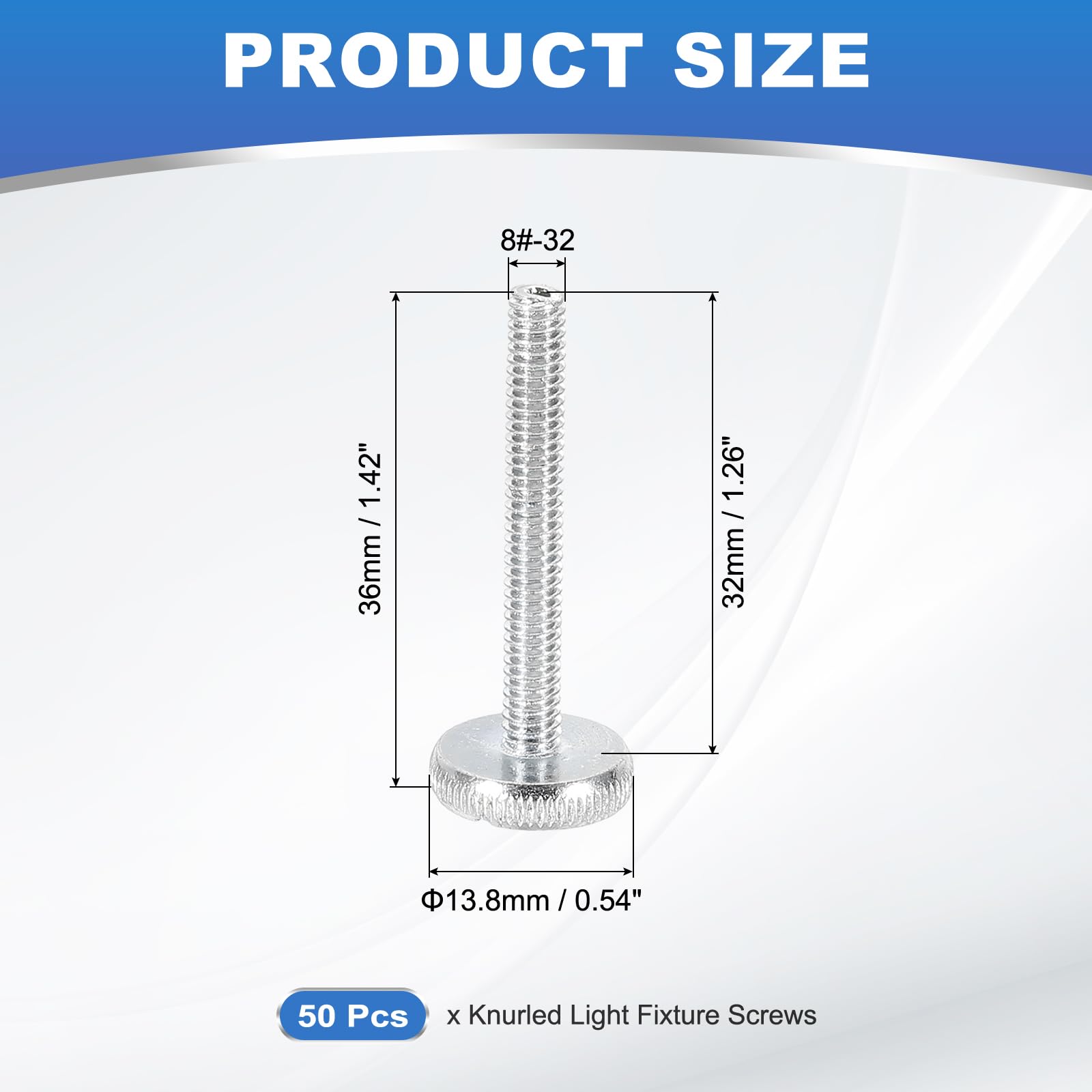 PATIKIL 8#-32x32mm Knurled Light Fixture Screws - Image 2