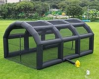 V-infla 22ft Inflatable Baseball Batting Cage with Blower - Durable Oxford Netting, 22x15x10.5ft Hitting Tent for Training (Black)