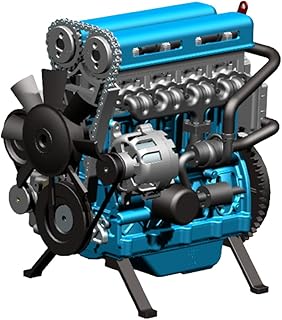 XMBRICDIYY TECH L4 Working Engine Model, DM111 3D Metal Turbocharged In-Line Four Car Engines Mechanical Engineering L4 En...