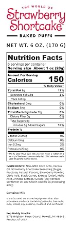 Pop Daddy Strawberry Shortcake Baked Puffs, 6oz Puffs Snacks, 3 Pk