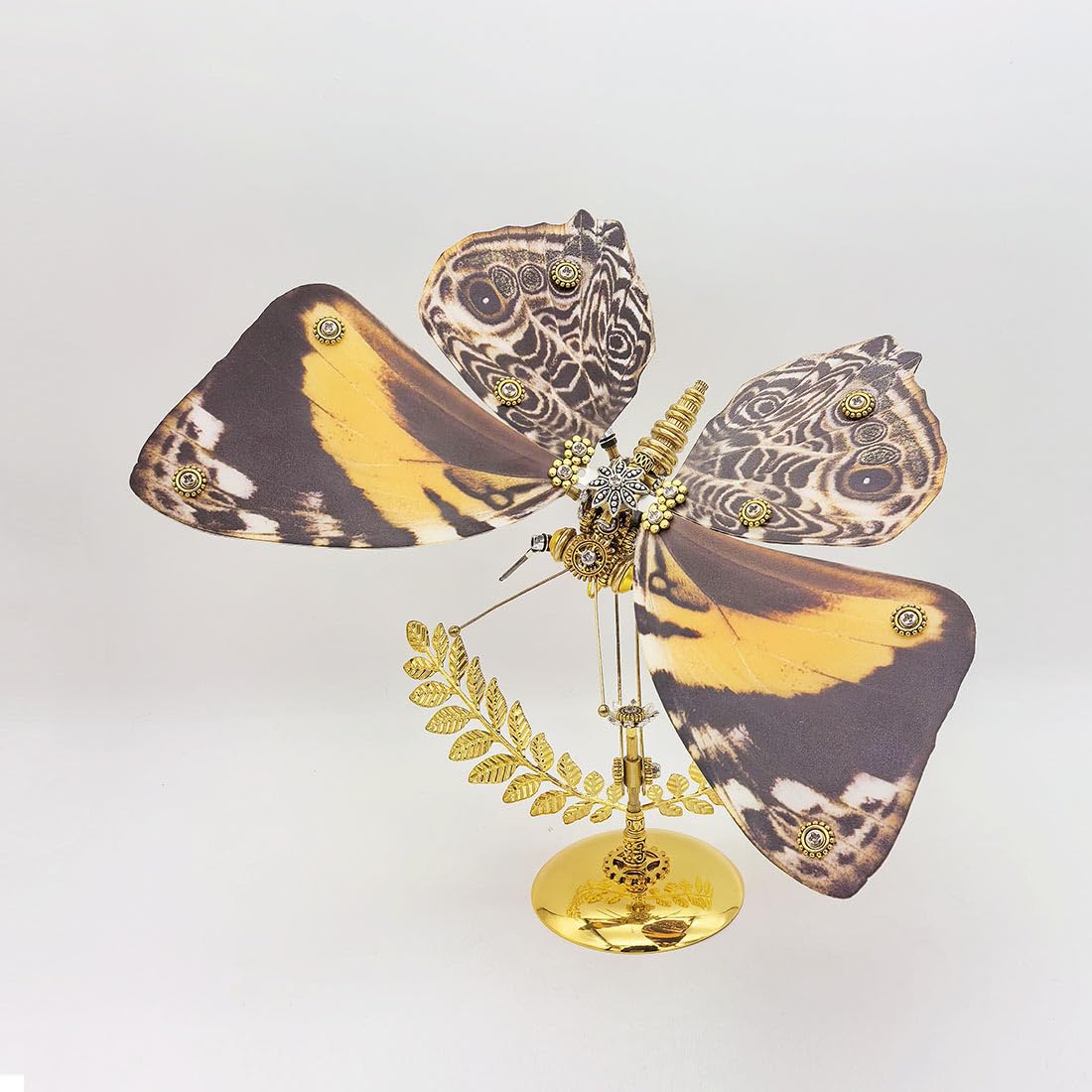 Generic Rompecabezas de metal 3D para adultos, kit de montaje de mariposa de ojo de pavo real steampunk con soporte, rompecabezas mecánico 3D, adorno de insectos, perfecto 2024 (más de 100 piezas)