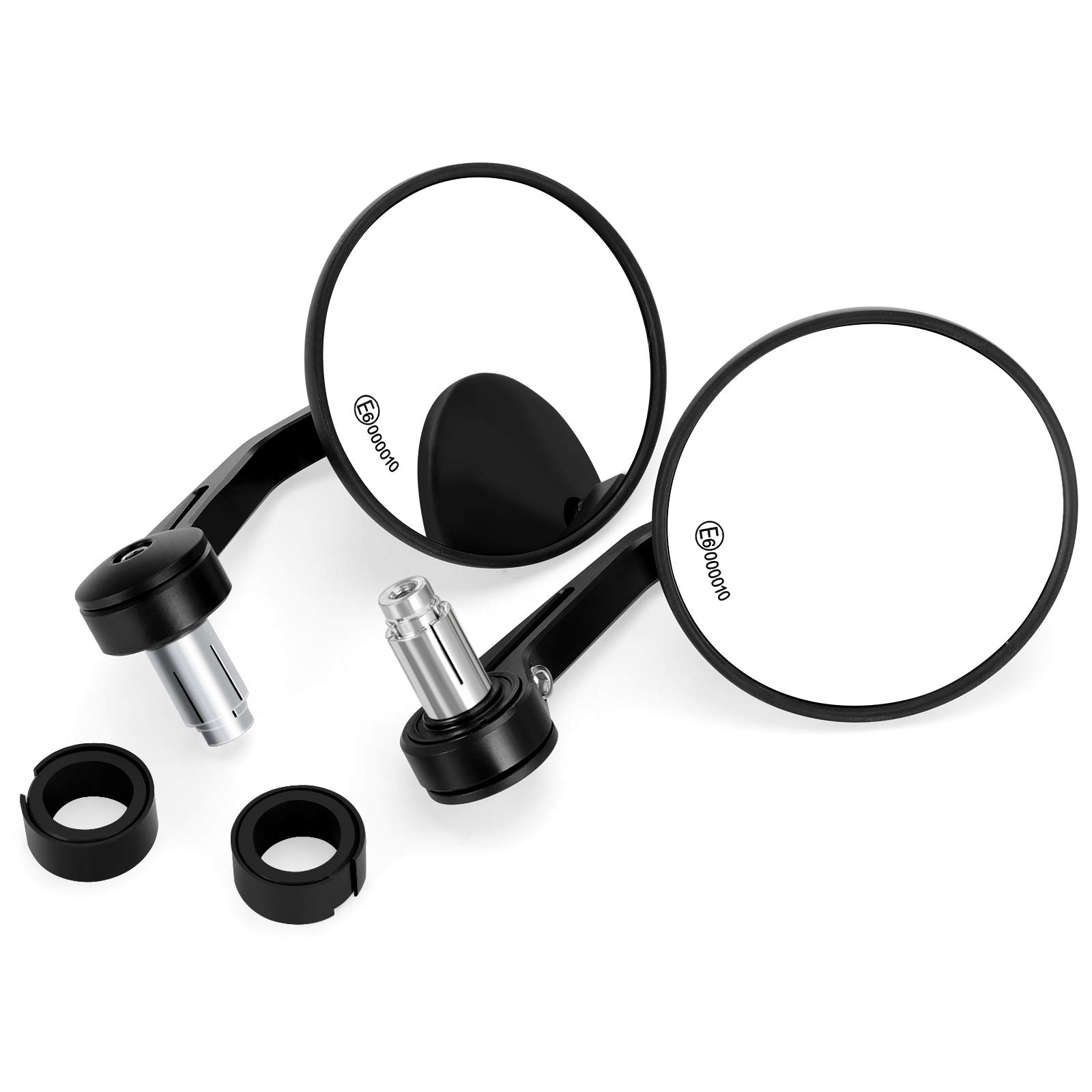 KAWELL Motorcycle Mirrors 3.8 inch Round Bar End Mirrors Rear View Side Mirrors Compatible with Yamaha Kawasaki Suzuki Harley Davidsons Victory and More