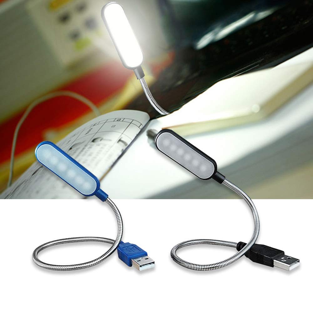 Lampka biurkowa Przenośny LED USB. Mini książka lekka lekka lampa stołowa elastyczna USB. Lampa do notebooka do laptopa PC. Komputer (Color : Black)