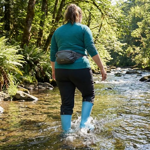 Image of HISEA Women Rubber Boots Wide Calf Rain Boots Matte Surface Waterproof PVC Rubber Rain Boot Mid Height Rain Shoes for Outdoor Gardening Work Walking