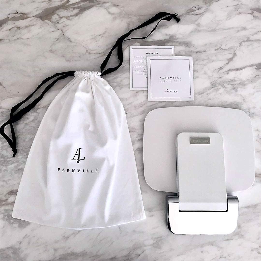 White and Silver Wall Mounted Folding Shower Seat