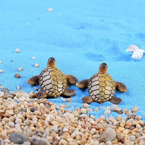 Miniatura 3 de MAOMIA 10 figuras miniatura de resina de tortuga marina de playa, decoración de pecera, jardín de hadas, casa de muñecas, decoración de paisaje
