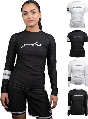Gold BJJ Foundation Womens Rash Guard - No-Gi and Gi Jiu Jitsu Rashguard for Women