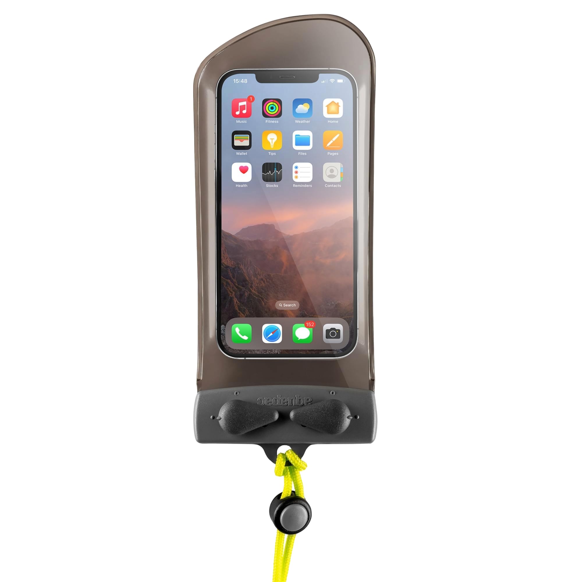 Aquapac Waterproof Phone Case, Mini, Grey, Lanyard, Case for iPhone & Android, UK Made, Hiking, Mountain Biking, Running Accessory, Travel Essential, 5 Year Warranty. IPX8 Certified to 30 ft deep.