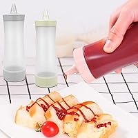 Vista 7 de DOERDO - 3 botellas de plástico para salsa, condimentos, ensalada, aderezo, salsa de tomate, aceite de oliva, barbacoa, 12 onzas con tapa