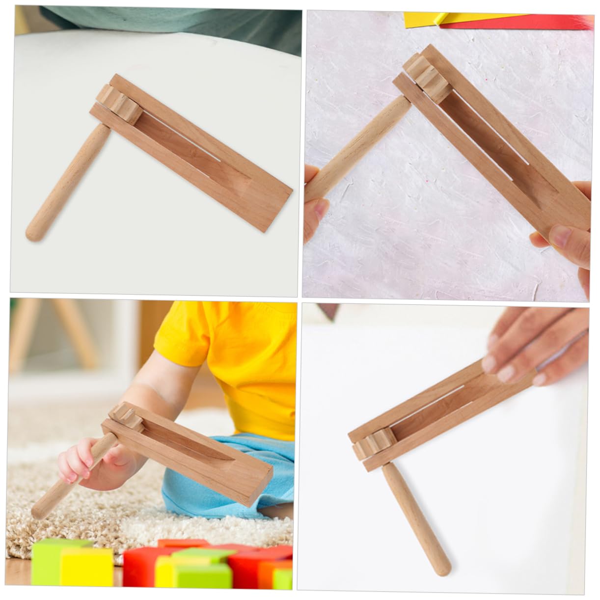 KONTONTY 3pcs Wooden Ratchet Soundboard Percussion Instrument Versatile Ratchet Instrument for Music Exploration Sound Effects for Cheering and Rhythmic Exercises for Educational Use