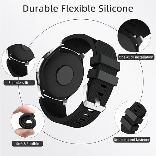 Miniatura 3 de Lerobo Paquete de 2 correas compatibles con Samsung Galaxy Watch 3 de 1.772 pulgadasGalaxy Watch de 1.811 pulgadas1.872 pulgadas0.866 pulgadas0.866