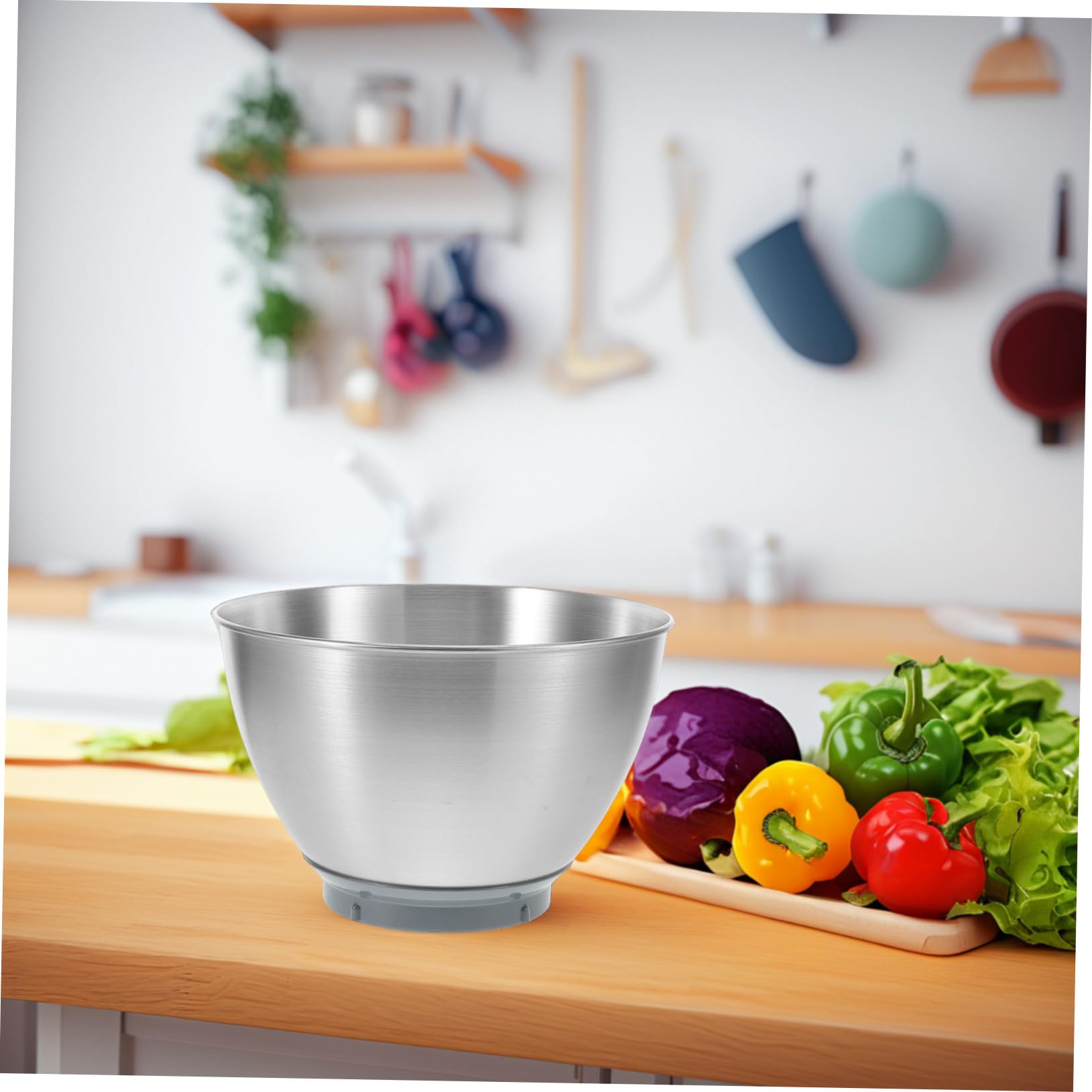 IMIKEYA Edelstahlschüssel 3l mit Tiefem Design Große Rührschüssel aus Silbernem Edelstahl Leicht zu Reinigen für Küche und Backutensilien