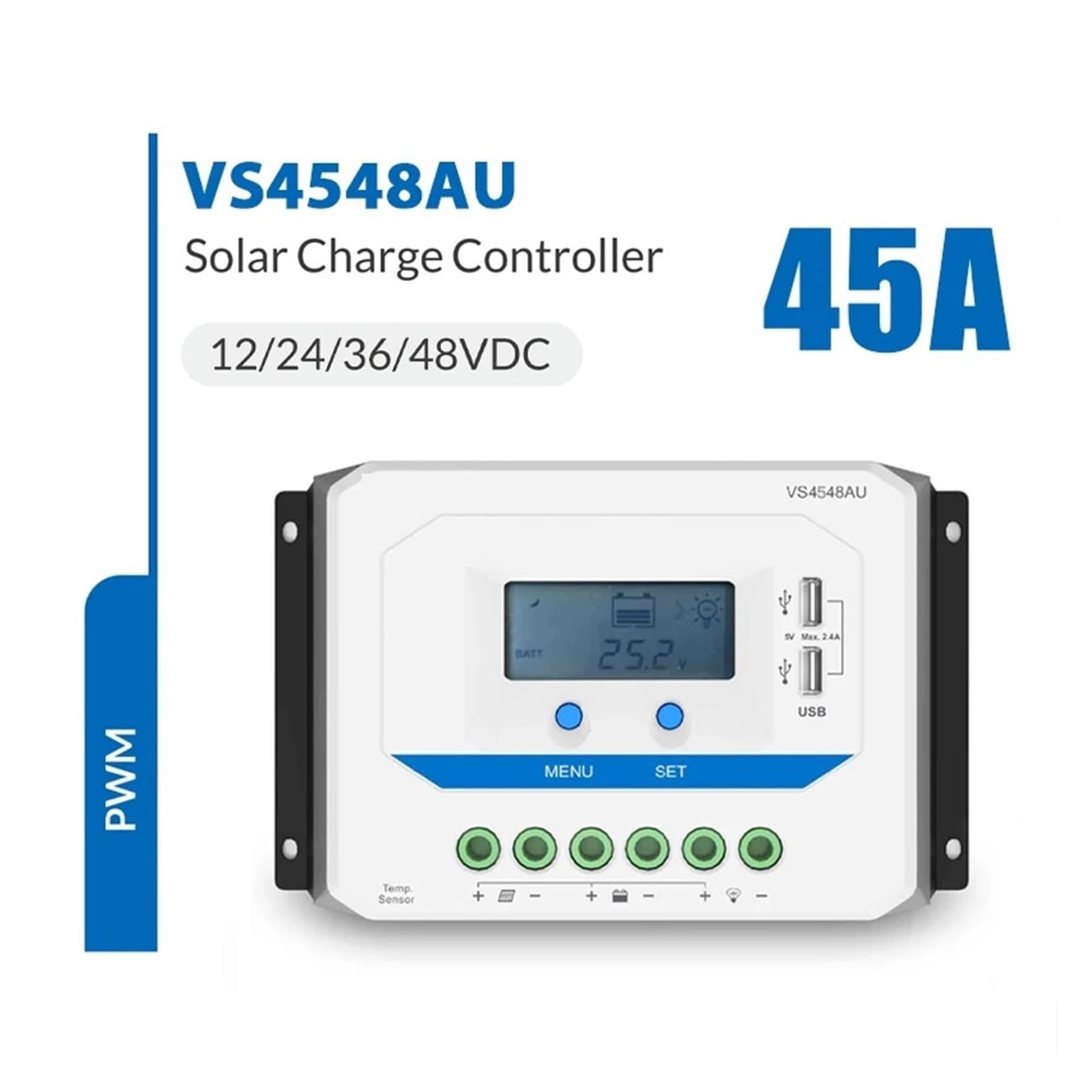 10A 20A Inteligentny regulator ładowania solarnego PWM | Zapewnia czytelny ekran LCD; do paneli słonecznych i systemów akumulatorowych.