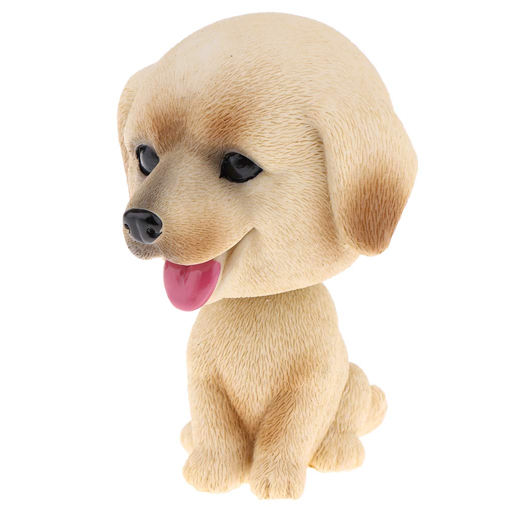 B BlesiyaResin Shaking Head Dog Puppy Bobbing Heads Bobblehead Toy Animal Figures Car Dashboard Auto Decoration, Labrador