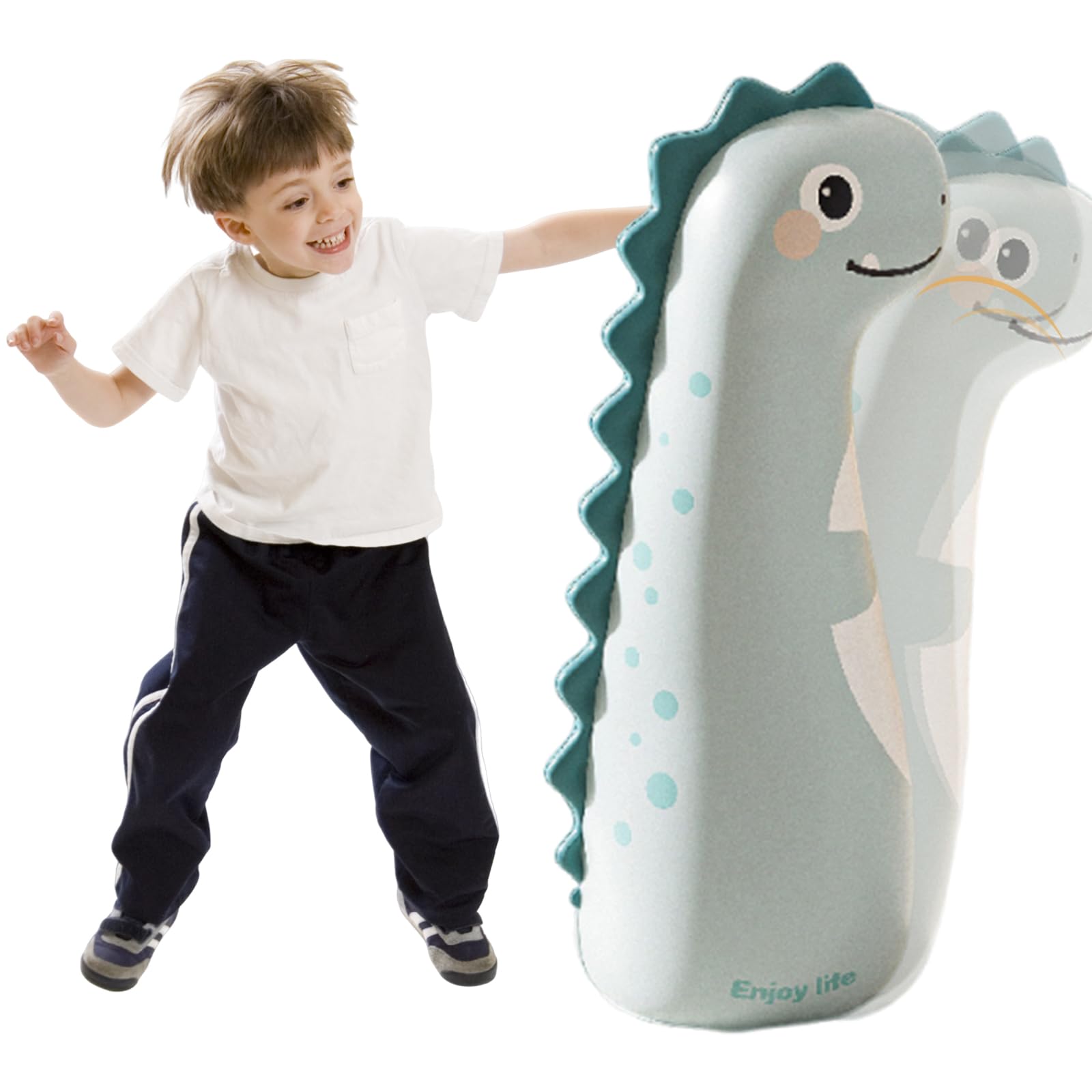 Punching Bag for Kids, 120cm Free Standing Inflatable Boxing Bag, Inflatable Dinosaur Punch Bag with Water Filled Base, Dinosaur Toy & Gifts for Boys Girls for Practicing Karate, Taekwondo