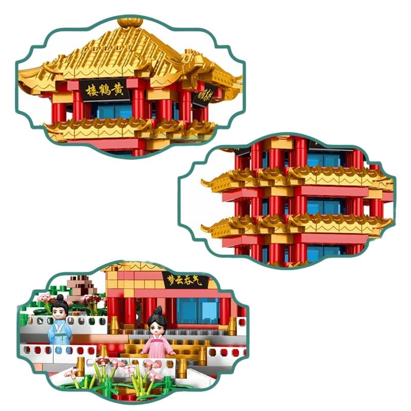 Image of SKY LINE OCEAN Yellow Crane Tower Building Blocks Set (1800 PCS), ABS Construction Large Crane Model with LED Lights, STEM Educational Toy Kit, Only for 14+