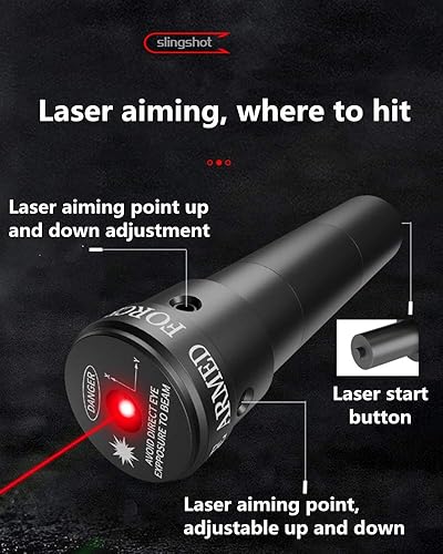 Miniatura 3 de HONG111 Tirachinas profesionales, varilla recta de alta precisión telescópica de alta potencia roja luz infrarroja catapulta con banda de goma