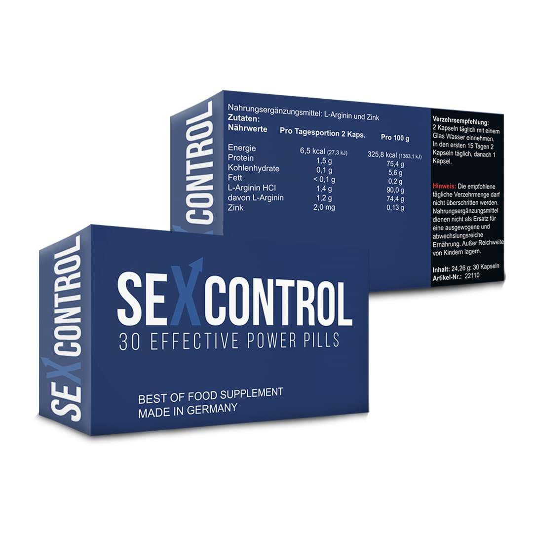 Sex Control Pillen - Ausdauer Kapsel - natürliche und effektive Pille für den längere Spaß zu Zweit im Bett. Lust, Erotik