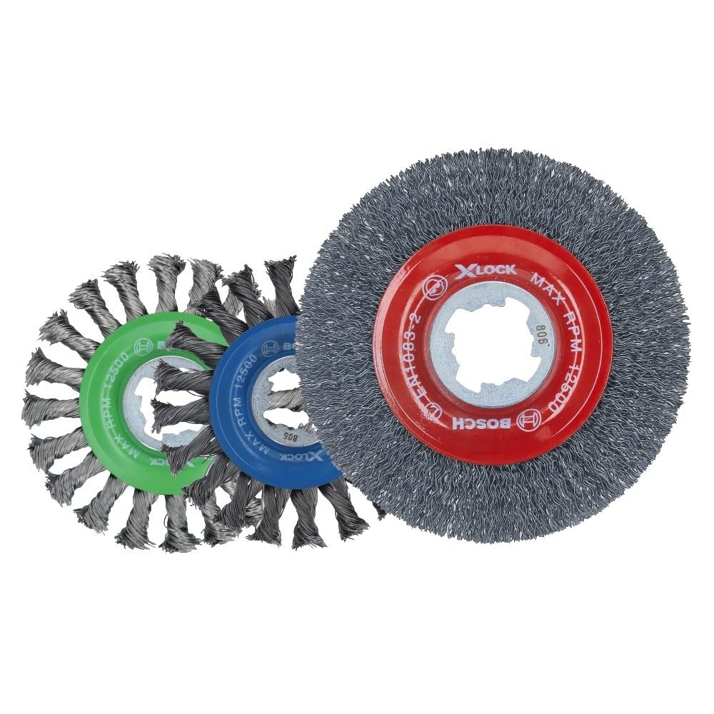 Bosch WBX319 7,6 cm Raddurchmesser X-LOCK Dorn Edelstahl gewellt Topfbürste