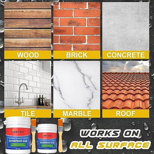 Image of DS CARE Transparent Waterproof Crack Seal Glue with Brush - Roof Leakage Solution (300 gm x 2 Pack)
