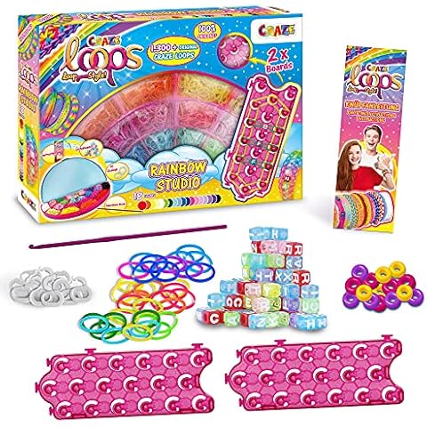 CRAZE LOOPS Gummis Rainbow Studio Loom Bänder zum basteln XXL Gummiband Set Cover
