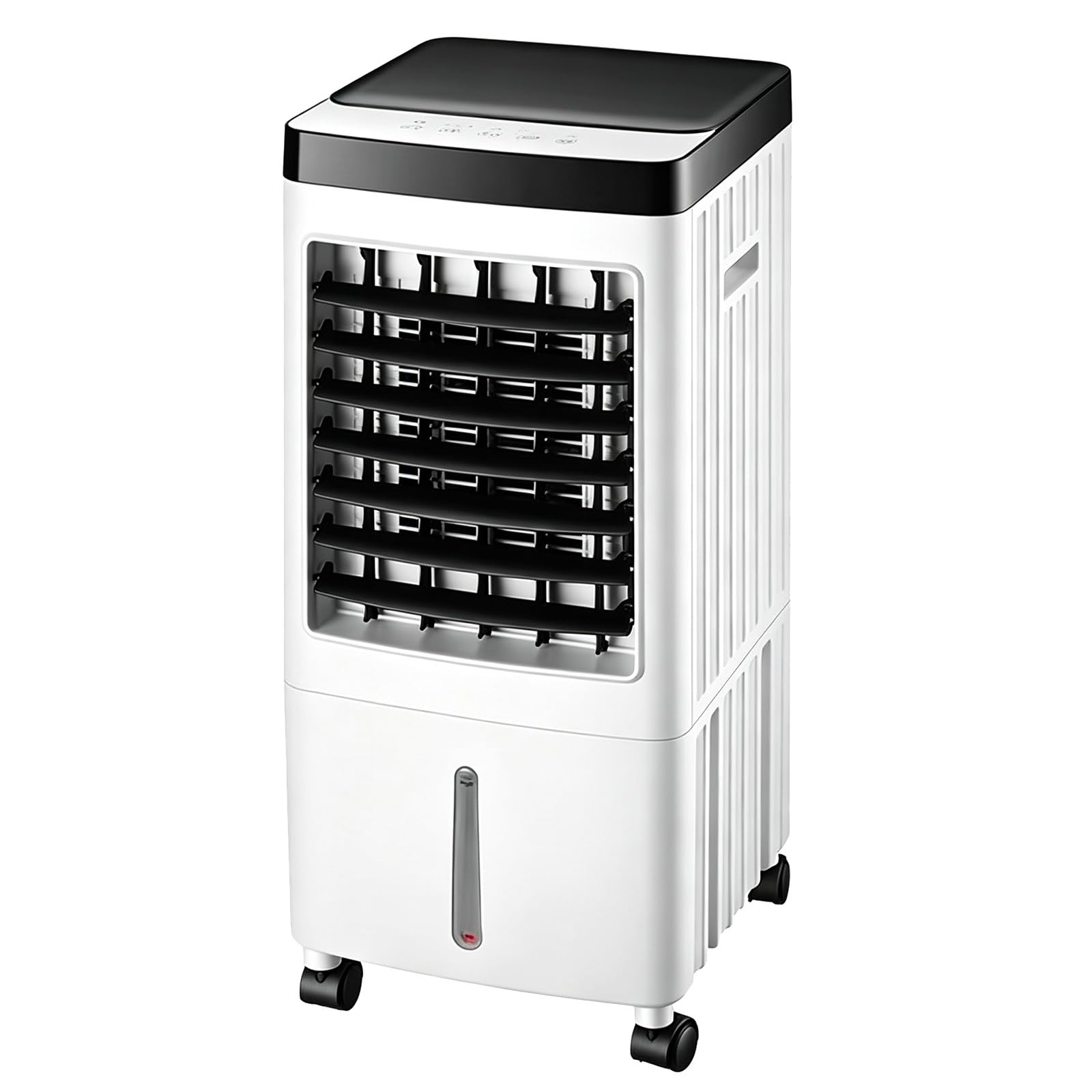 Portable Evaporative Air Cooler, 10L Swamp Cooler With Remote Control with Casters for Home, Bedroom, Office, White
