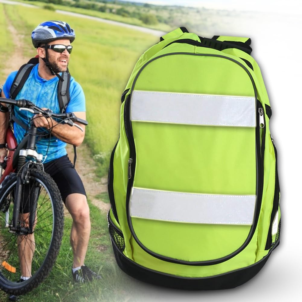 Zaino Di Sicurezza Per Guida Riflettente Notturno - Materiale Impermeabile Altamente Resistente, Borsa Sportiva Leggera Per Il Ciclismo | Zaino Da Corsa, Pendolarismo, Catarifrangente Ad Alta Visibili