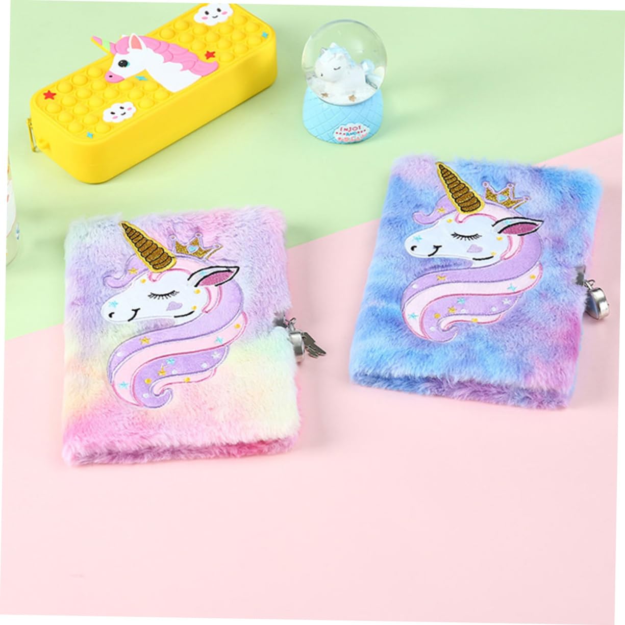 2pezzi Quaderno Di Peluche Diario Con Copertina Di Peluche Quaderno Fumetti Morbido Accessorio Per Ragazza Compatto