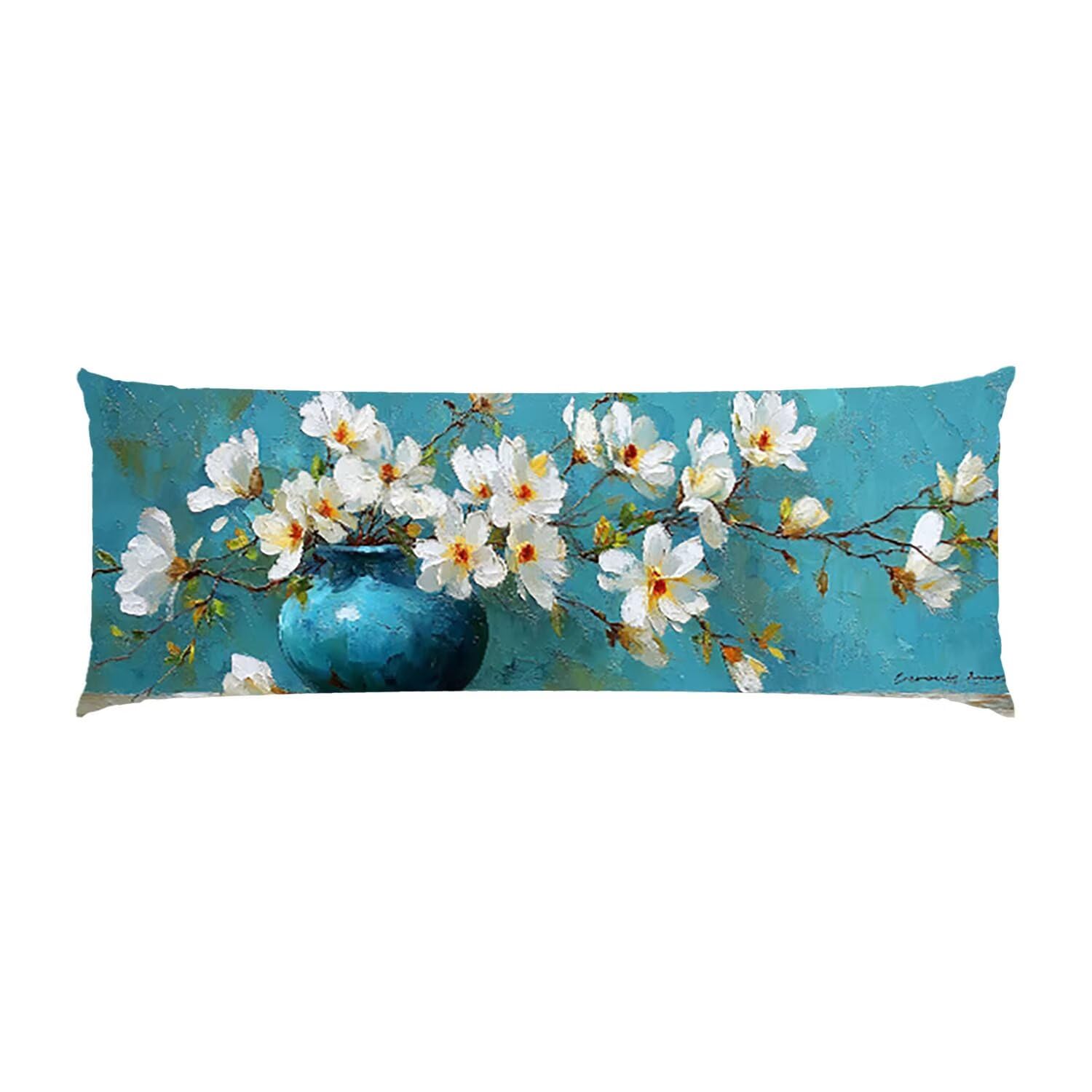 Poszewki na poduszki, bardzo długa poduszka do ciała 60 x 180 cm, wiosenne kwiaty wazon boczna poduszka do spania dla dorosłych, podparcie pleców i nóg, aksamitna poszewka, poduszka do ciała d-136
