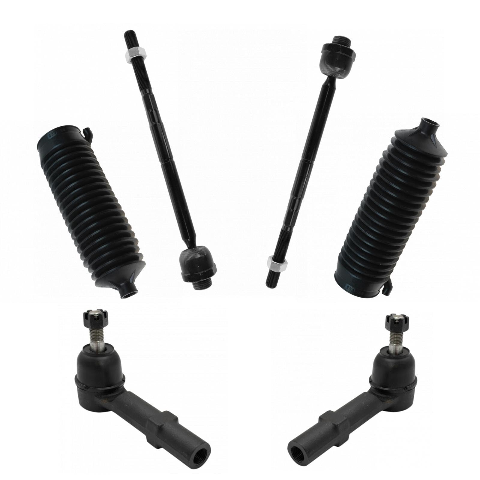 TRQ Vorderer Lenkungssatz Lenkgetriebe & Ritzel Faltenbalg Spurstange kompatibel mit 2007–2014 Cadillac Escalade 2007–2013 Chevrolet Avalanche Silverado 1500 Suburban 1500 Tahoe GMC Yukon Yukon XL