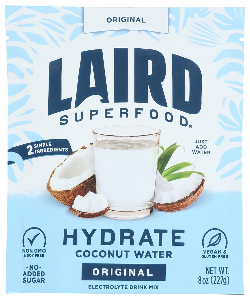 Laird SuperfoodHydrate Coconut Water Drink Mix, Non Dairy, Gluten Free, 8 Ounce (Pack of 6)