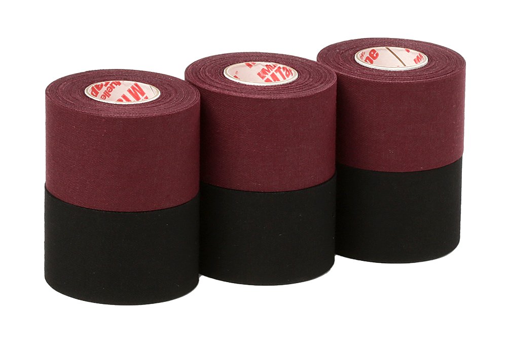 Mueller Athletic Tape Sports Tape Maroon and Black 6 rolls