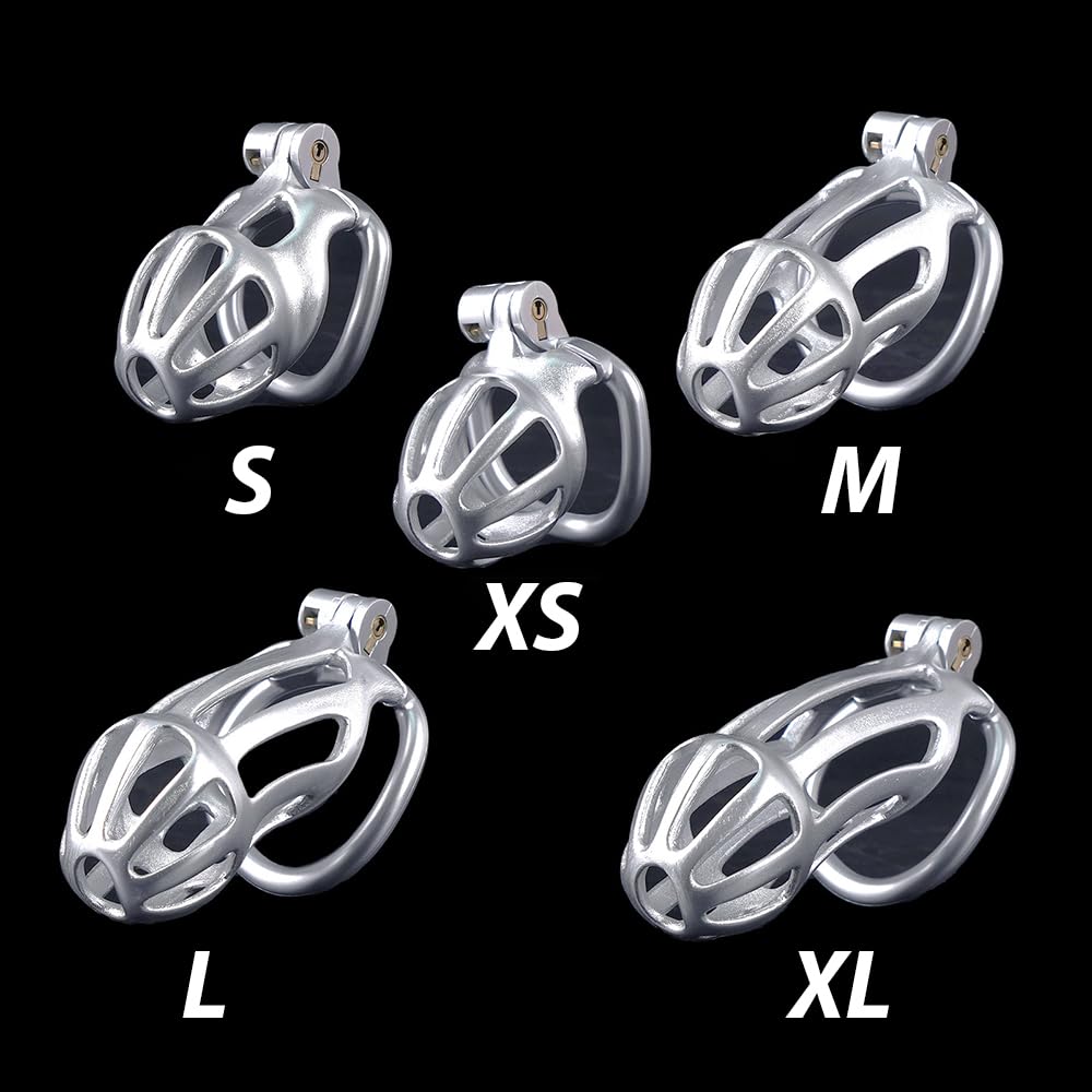 Penies Käfig mit 4 Bogenring Fesseln Peniskäfig Belüftung Bondage Set Keuschheitskäfig Herren Sex Spielzeug Männer Cockcage Cock Cage Belt Penis Cage Chastity Cage Male Keuschheitsgürtel
